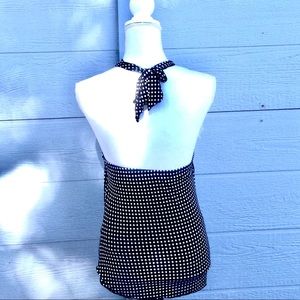 Moda International Tops - SZS BLACK W/WHITE POLKA DOTS TIE HALTER TOP Moda International Tops - SZS BLACK W/WHITE POLKA DOTS TIE HALTER TOP